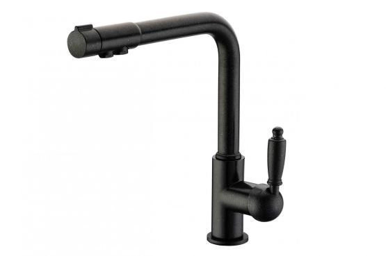 Смеситель для кухни ZORG (ZR 320 YF-33 ЧЕРНЫЙ МЕТАЛЛ) под фильтр черный