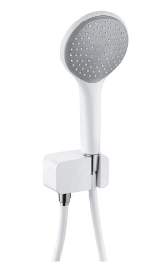 Душевой гарнитур Kludi Freshline 1S 6787091-00 для ванны, держатель квадратный, цвет белый