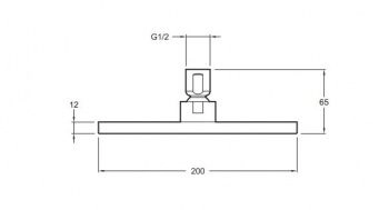Верхний душ квадратный Jacob Delafon katalyst E13695-CP 20х20 см