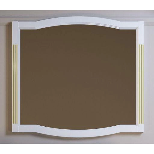 Зеркало Opadiris Лаура 120/1 1180х900х22 мм цвет белый с бежевой патиной