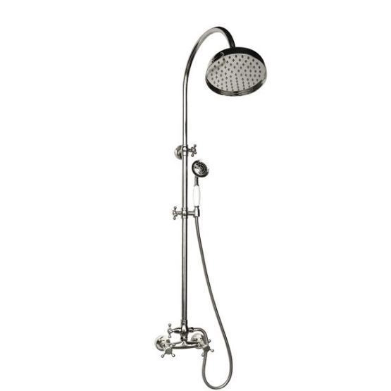 Душевая колонна Magliezza CLASSICO 1205-cr со смесителем, верхним и ручным душем TL-3-cr, тропическая лейка - d-200mm. хром