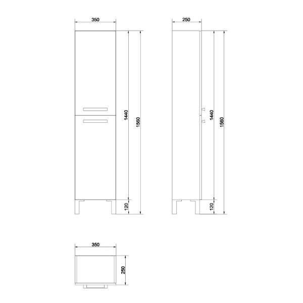 Пенал Cersanit Melar P-SL-MEL 35 универсальный белый
