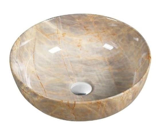 Раковина SantiLine SL-7026 41,5x41,5 на столешницу керамическая под мрамор