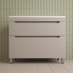Тумба напольная Style Line Остин под раковину Фортуна 100 2 ящ крем эмаль PLUS