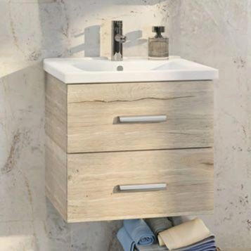 Тумба с раковиной Comforty Парма-60 дуб дымчатый с раковиной Миранда 60