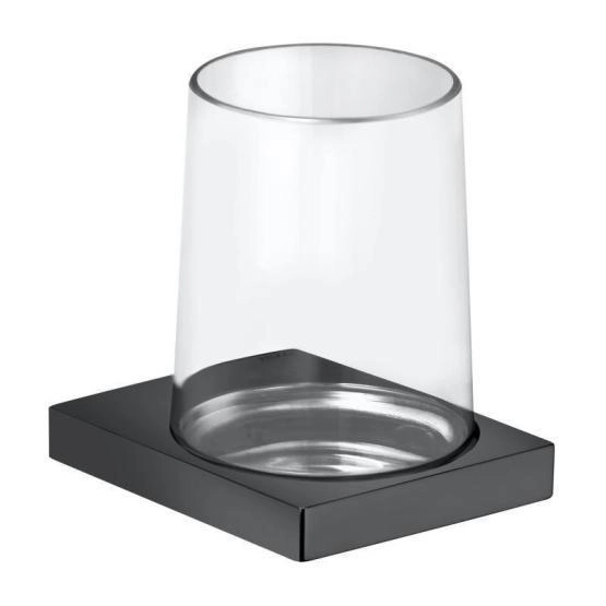 Держатель стакана KEUCO Edition 11 Прозрачный/черный шлифованный 11150139000