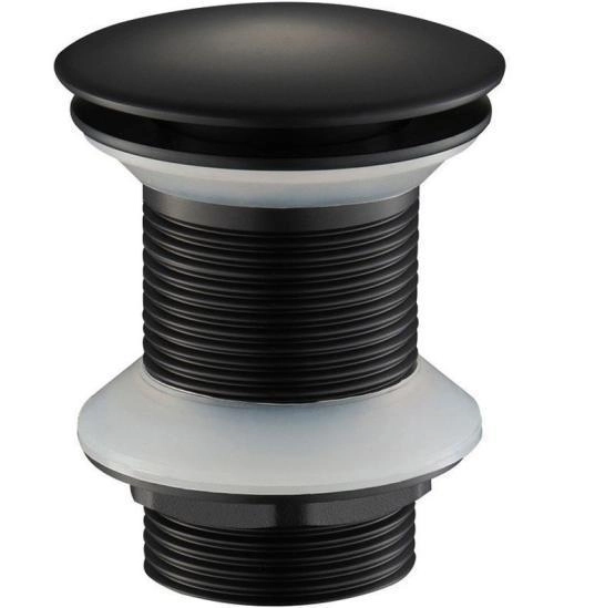 Донный клапан Ceramalux черный матовый металл без перелива BB-006