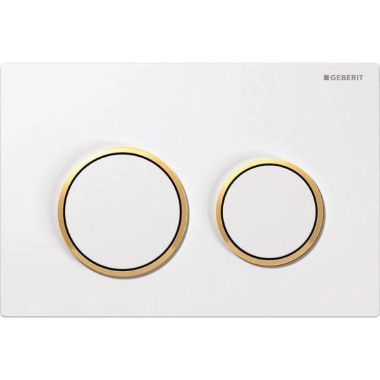 115.085.KK.1 Geberit Omega 20 Кнопка смывная для инсталляции, цвет белый/позолоченный/белый