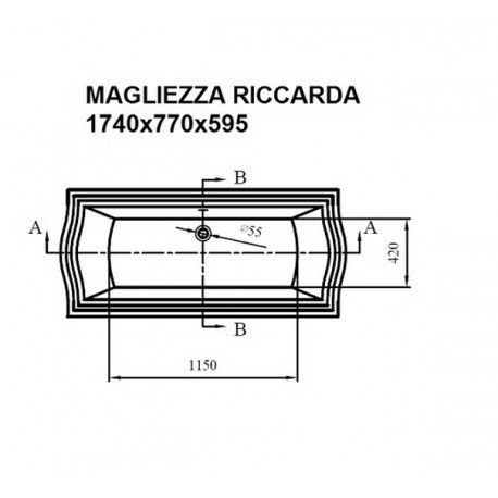 Ванна Magliezza RICCARDA BR 174×77 на ножках бронза, акриловая