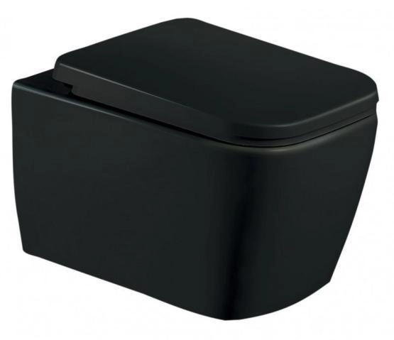 Унитаз подвесной ESBANO TIRON-C черный матовый безободковый подвесной 485x335x285