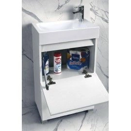 Тумба Belux Темпо Н 50-01 Белый глянцевый напольная под умывальник Темпо 500