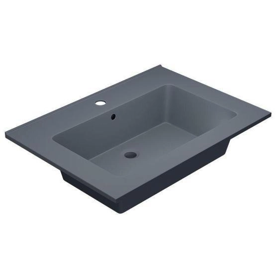 Раковина кварцевая Uperwood Parma Quartz, 65 см, серая матовая, бетон