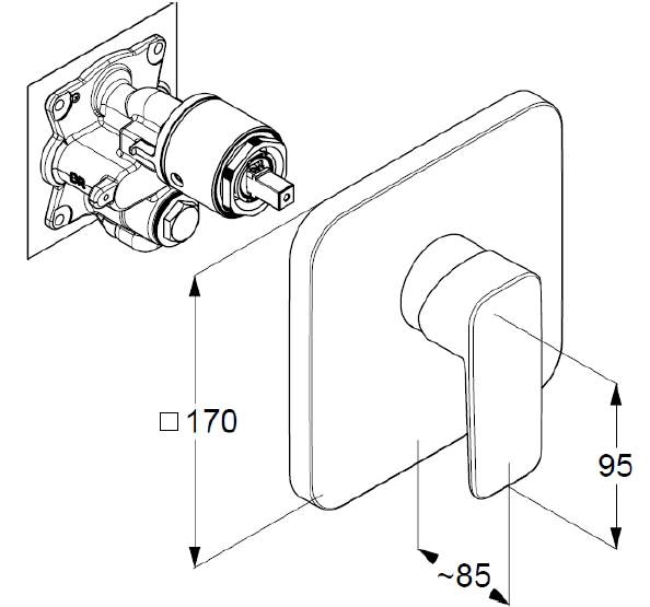 Смеситель для душа Kludi Pure&Style 406550575