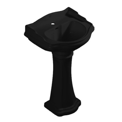 KERASAN Retro Колонна под умывальники 55/69/73см, цвет: черный  глянцевый