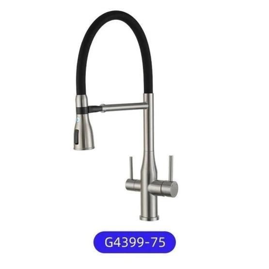 Смеситель Gappo G4399-75 для кухни фильтр д/питьевой воды сатин/черный