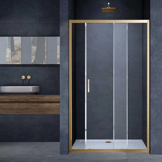 Душевая дверь Vincea Alpha VDS-3AL120CLG, 1200, брашированное золото, стекло прозрачное