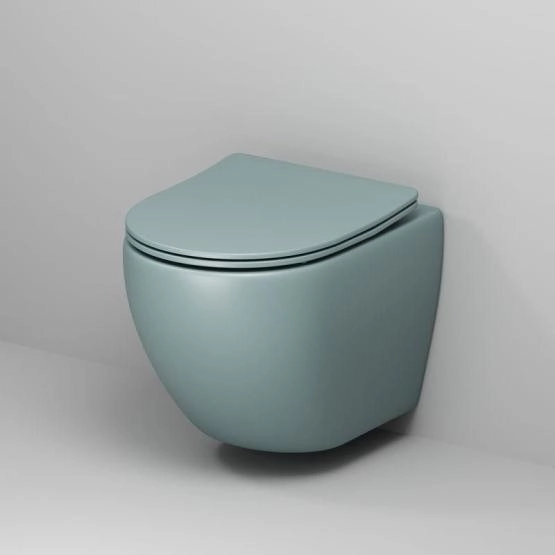 Унитаз Grossman GR-4455MNMS Color (485*365*360) МЯТНЫЙ МАТОВЫЙ подвесной Безободковый с тонкой крышкой