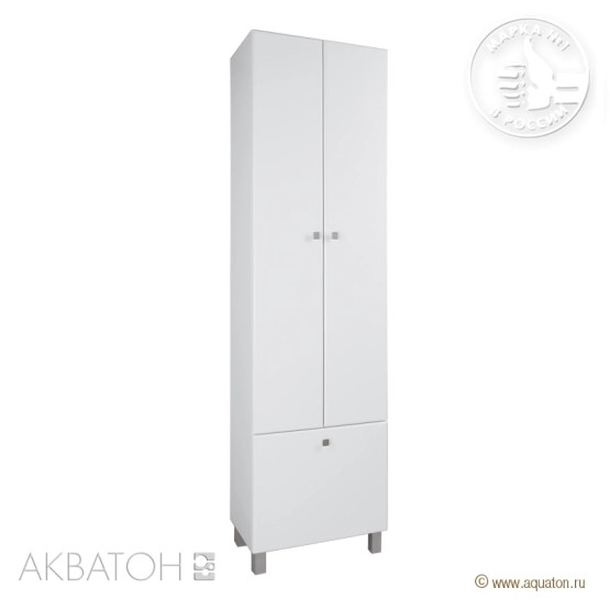 Шкаф колонна Акватон Симпл 54 1A137403SL010 двухстворчатый с б/к белый напольный