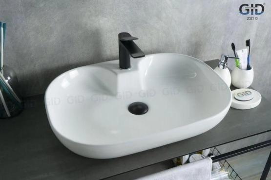 Раковина Gid N9446b 61x42 на столешницу белая