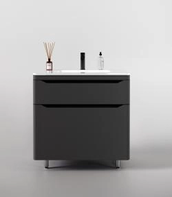 Тумба напольная Style Line Марелла 80 (2 ящ.) Люкс антискрейтч серый, PLUS