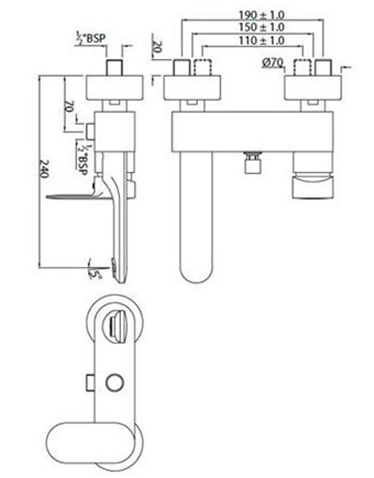Смеситель для ванны Jaquar Opal-Prime OPP-CHR-15119PM хром
