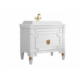 Тумба Belux Кастилия Н 100-02 Белый глянцевый поталь золото под умывальник Кастилия 800