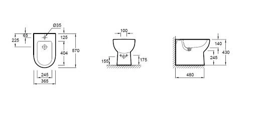 Биде Jacob Delafon Odeon Up E4738