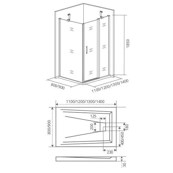 Боковая стенка GOOD DOOR Fantasy SP-80-F-CH 80x185 см