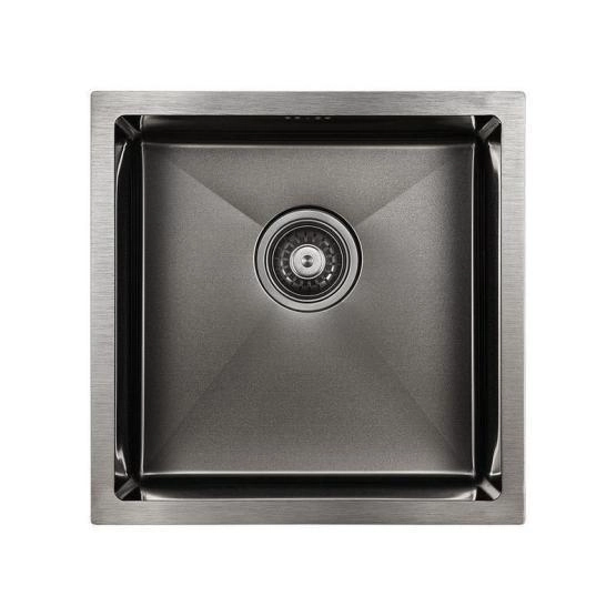 Кухонная мойка Paulmark GERBERG PM214444-GM вороненая сталь 440х440мм нерж. Сталь