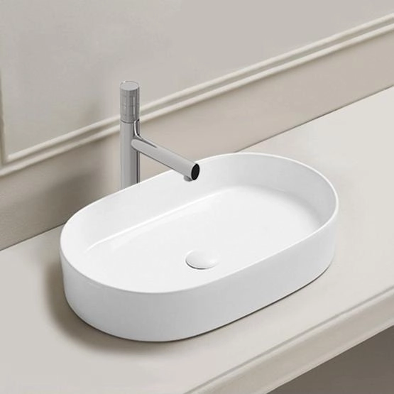 Раковина Vincea VBS-50760, 600*380*122, накладная, цвет белый фарфор