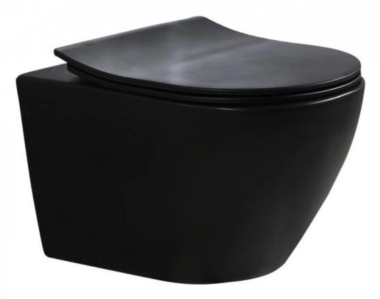 Унитаз ESBANO AMAPOLA-N черный матовый безободковый подвесной 535x360x365