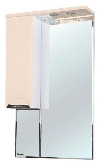 Зеркало-шкаф Bellezza Альфа 55 L с подсветкой бежевый