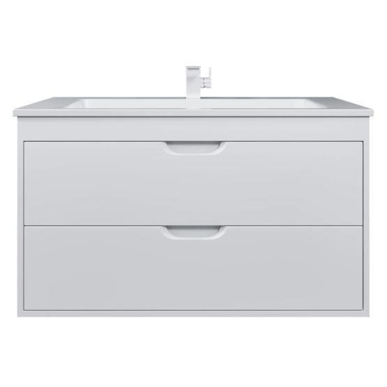 Тумба с раковиной для ванной Uperwood Modul 100 см, подвесная, матовая, белая