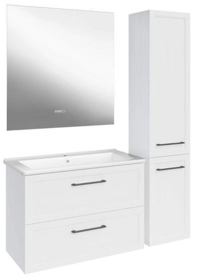 Тумба ASB-Mebel Белмонти 85 Ясень браш софт белый подвесная под умывальник Оскар 85