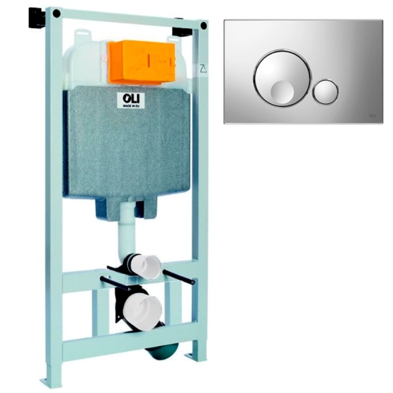 Инсталляция OLI 74 601801mGB00 + Панель слива Globe, хром глянцевый