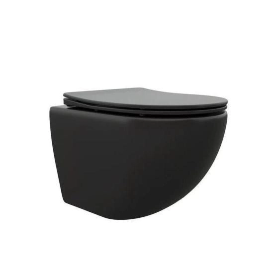 Унитаз Cerutti SPA SELLA Aria MB подвесной безободковый черный матовый CT9160 (490х360х325)