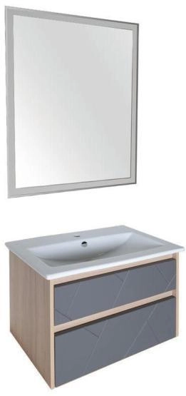 Тумба ASB-Mebel Диана 75 Серый/дуб янтарный подвесная под умывальник Элина 75