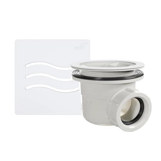 Сифон для душевых поддонов RGW S-010-1 Волна белый 90 мм  502411101-01