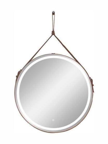 Зеркало Континент Millenium Brown Led D 500 на ремне из натуральной кожи коричневого цвета ЗЛП95