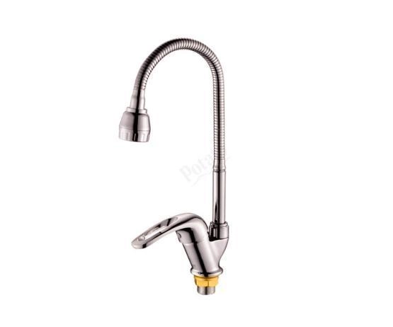 Смеситель Potato Р5836 для кухни с гибким регулируемым изливом, хром