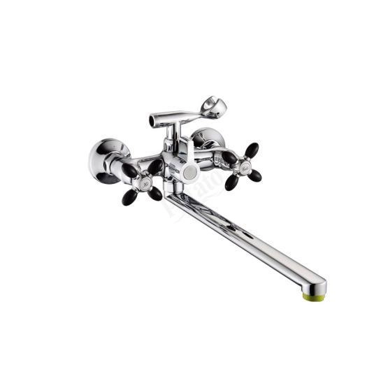 Смеситель Potato Р2771-6 для ванны, хром-чёрный