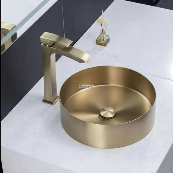 Раковина Gappo GX101-3 Cатин золотой нерж.сталь на столешницу