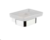 Bagno&Associati Essenza мыльница 118x106x43h мм, подвесная, стекло satin glass, настенный держатель, цвет Brushed Nickel