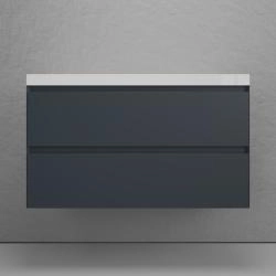 Тумба подвесная Style Line Манхэттен 100 ЭМАЛЬ под ASTI 100 2 ящика PLUS графит