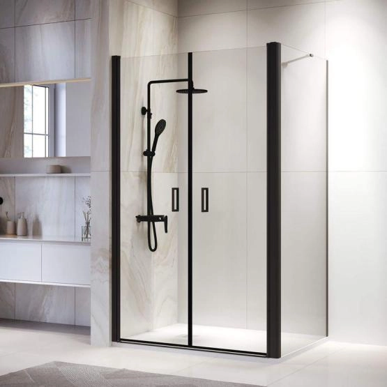 Душевой уголок RGW PA-144B (PA-104B+Z-050-2B+O-204B) Passage 90x100 Черный матовый прозрачное