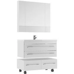 Тумба под раковину Aquanet Верона 100 см подвесная, цвет белый