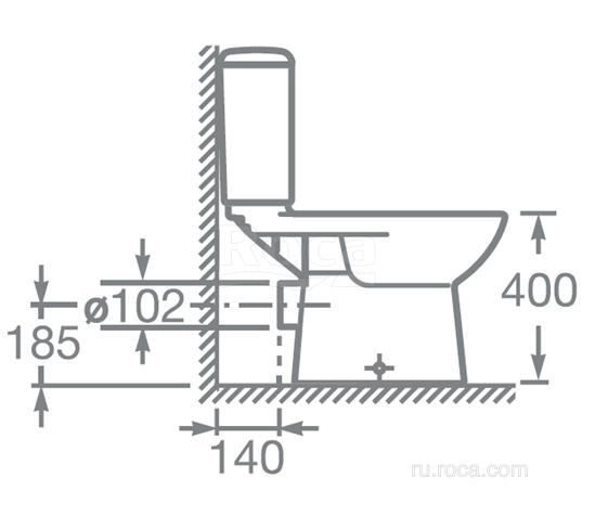 Унитаз Roca Access 34P23800Y с горизонтальным выпуском