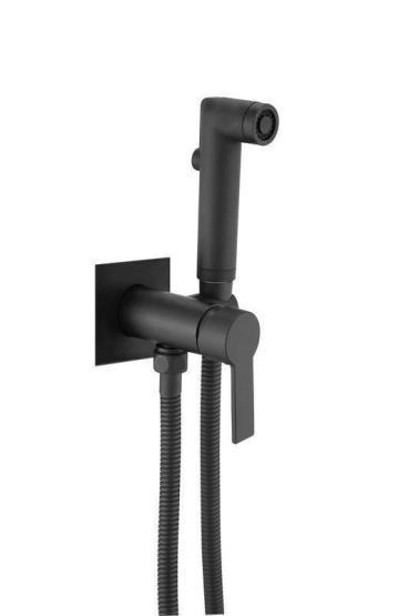 Смеситель скрытого монтажа ESKO с гигиеническим душем SMH06 Black черный