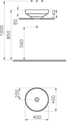 Раковина Vitra Water Jewels 40х40 см 4334B003-1361, цвет белый