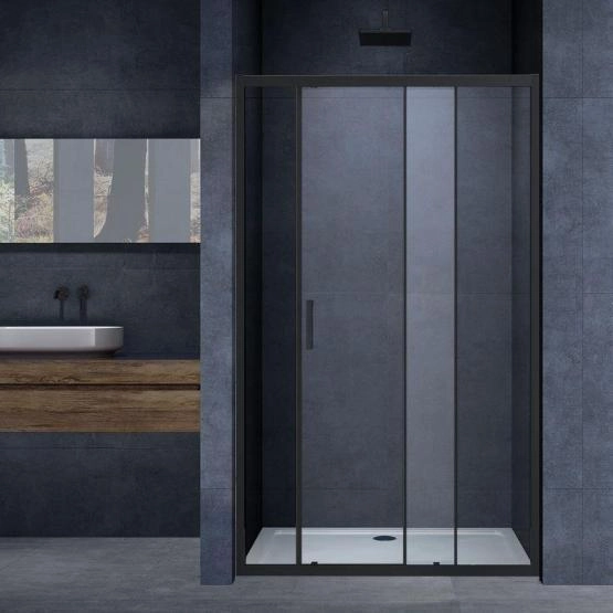 Душевая дверь Vincea Alpha VDS-3AL120CLB, 1200, черный, стекло прозрачное